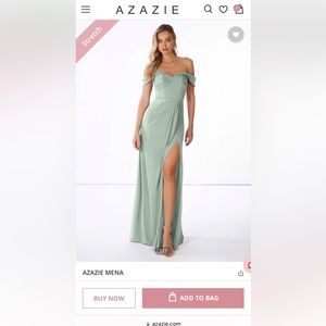 Azazie Mena Dress, Size 6, dusty Sage